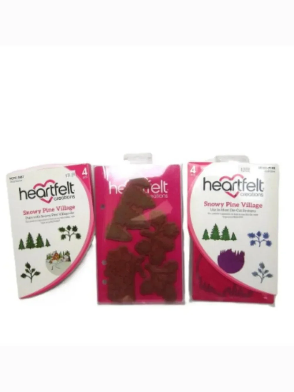 Heartfelt Creations Snowy Pine Village Cling Stamps Craft Dies Christmas Winter